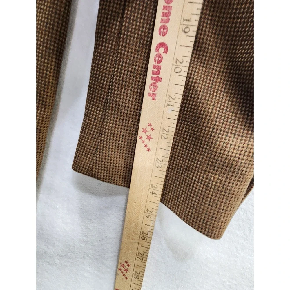 Vtg Lauren Ralph Lauren Men's 40R Brown Lambswool Houndstooth Sport Coat Jacket‎